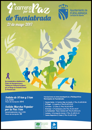 Fuenlabrada acoge el 21 de mayo la 4ª Carrera Popular por la Paz